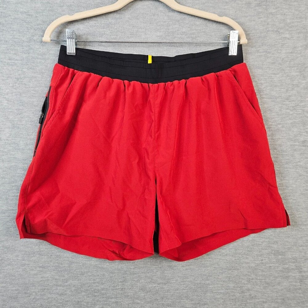 Yellow By Soulcycle Men's Black/Red Lined Pockets Workout short Size L